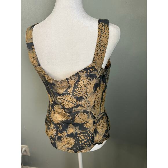 VTG 90s Giorgio Armani Le Collezioni Italy Yellow Gray Sleeveless Top Size 8 - Picture 7 of 8